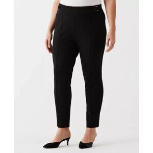 Rafaella The Slim Ankle Pants Womens Size 20W Black Ponte High Rise Career $89